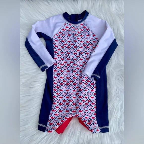 Vineyard Vines Kids Swim One Piece - White, Red, Navy - 18 months - Picture 3 of 10